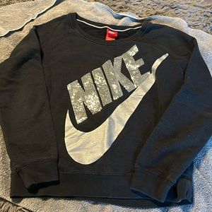 Nike Black Silver Sequin Sweatshirt Medium